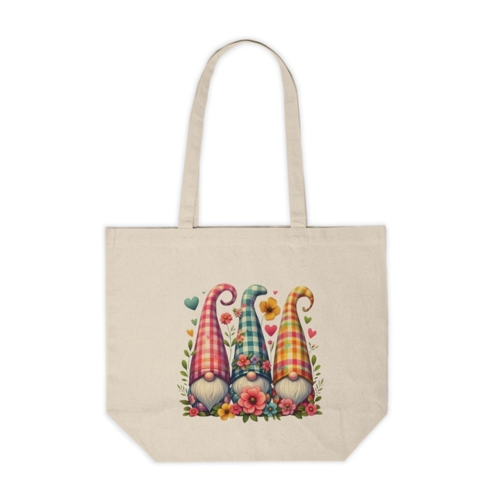 Spring Garden Gnome Custom Canvas Tote Bag